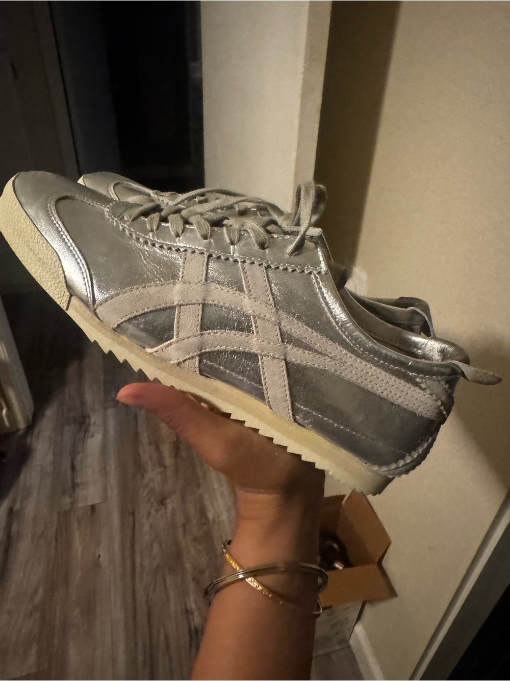 Onitsuka Tiger by Asics Silver Metallic Low-Top Sneakers